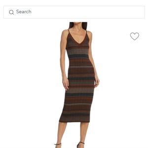 L'agence Sandi striped knit Metallic dress **FLASH SALE**